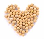 Heart Of Soy Beans Isolated On The White Background Stock Photo