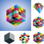 Multicolored Cubes Stock Photo