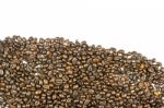 Coffee Beans Stripes Isolated In White Background Stock Photo