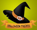 Halloween Treats Indicates Candies Horror And Ghost Stock Photo
