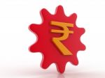 Gear With Rupees Stock Photo