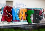 Skate Wall Graffiti Stock Photo