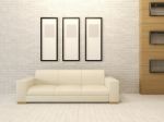 White Room Interior In Modern And Loft Design Stock Photo
