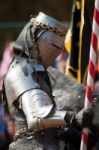 Armored Joust Knight Stock Photo