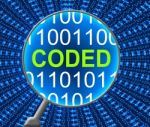 Coded Data Means Files Cryptography And Digital Stock Photo