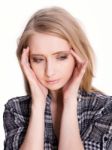 Woman With Head Ache Stock Photo