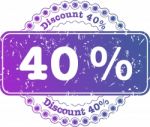 Stamp Discount Forty Percent Stock Photo