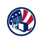 American Logistics Usa Flag Icon Stock Photo