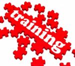 Training Puzzle Showing Business Coaching Stock Photo
