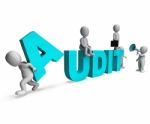 Audit Characters Shows Auditors Auditing Or Scrutiny Stock Photo