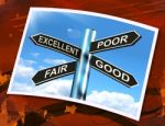 Excellent Poor Fair Good Sign Means Performance Review Stock Photo