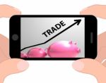 Trade Graph Displays Increase In Buying And Selling Stock Photo