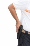 Drawing Gun From Holster Stock Photo