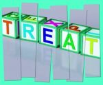 Treat Word Mean Special Occurrence Or Gift Stock Photo