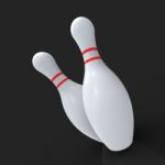 Bowling Pins Showing Skittles Game Stock Photo