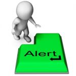 Alert Key Shows Online Notification Or Reminder Stock Photo