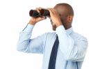 African Male Using Binocular Stock Photo