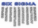3d Image Six Sigma  Issues Concept Word Cloud Background Stock Photo
