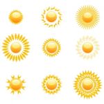 Shapes Of Sun Icons Stock Photo