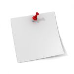 White Note Paper With Pin Stock Photo