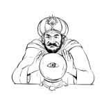Fortune Teller Crystal Ball Drawing Stock Photo