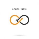 Infinite Repair Logo Elements Design.maintenance Service Sign Stock Photo