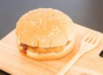 Delicious Deep Fried Pork Burger Stock Photo
