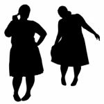 Silhouettes Of Fat Women Stock Photo