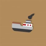 Barges Flat Icon   Illustration Stock Photo