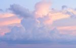 Twilight Pastel Big Cloud And Blue Sky Background Stock Photo