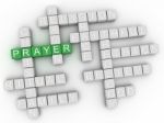 3d Prayer Word Cloud Collage, Religion Concept Background Stock Photo
