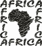 Map Africa - Background With Text And Texture Elephant Stock Photo