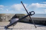 Large Anchor In Lyme Regis Harbour Stock Photo