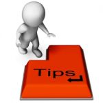 Tips Key Means Online Guidance And Suggestions Stock Photo