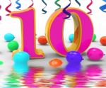 Number Ten Party Displays Birthday Party Decorations And Adornme Stock Photo