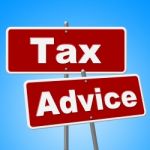 Tax Advice Signs Represents Help Faq And Instructions Stock Photo