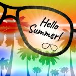 Hello Summer Indicates At This Time And Holiday Stock Photo