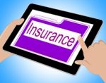 Insurance Tablet Means Policy Protection 3d Illustration Stock Photo