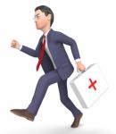 First Aid Shows Business Person And Accident 3d Rendering Stock Photo