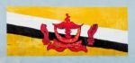 Painting Flag Of  Brunei Darussalam  On Wall Stock Photo