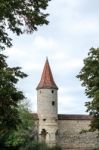 Old Tower In Rothenburg Germany Stock Photo