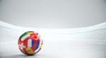 Balls With Europe Countries European Flags With Outline Stadium Stock Photo