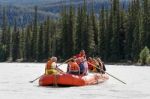 Jasper, Alberta/canada - August 9 : Whitewater Rafting On The At Stock Photo