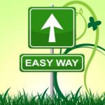 Easy Way Represents Ease Pointing And Display Stock Photo