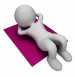 Sit Ups Indicates Abdominal Crunch And Crunches 3d Rendering Stock Photo