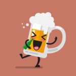 Drunk Beer Glass Character Stock Photo