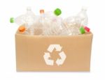 Plastic Bottles In A Box Stock Photo