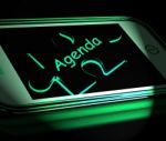 Agenda Smartphone Displays Internet Calendar And Schedule Stock Photo