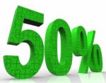 50% Sign Shows Sales Discount And Promotions Stock Photo