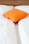 Pillow On A Bed Stock Photo